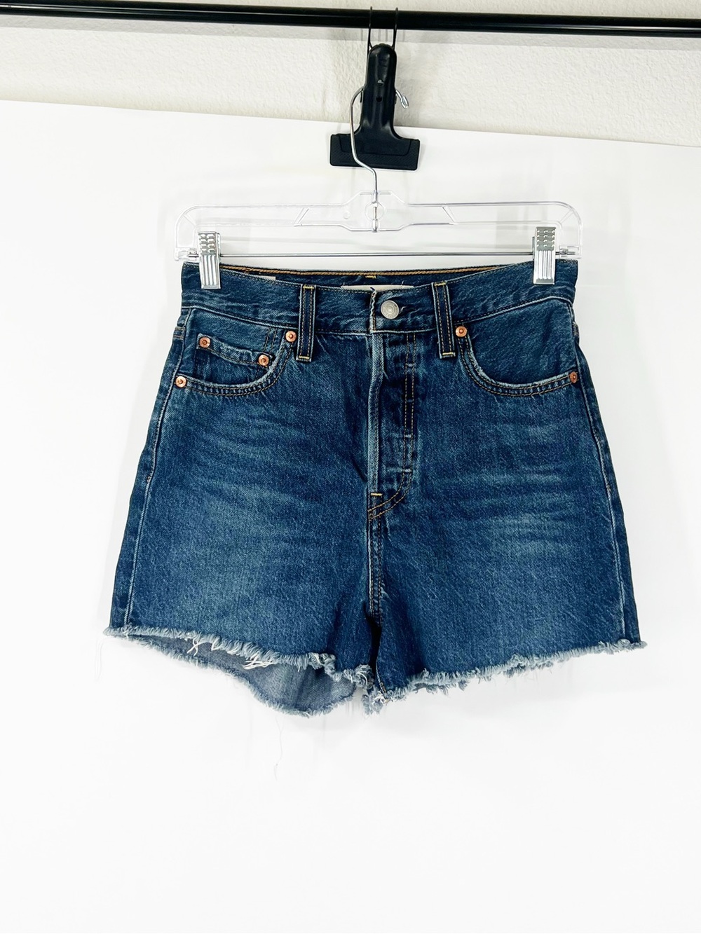 Levi’s Ribcage Button Fly Denim Shorts High Rise